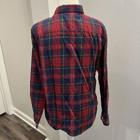 Lauren Ralph Lauren Women’s Plaid Button Front Ruffle Top Petite M (A0127) - Picture 4 of 6